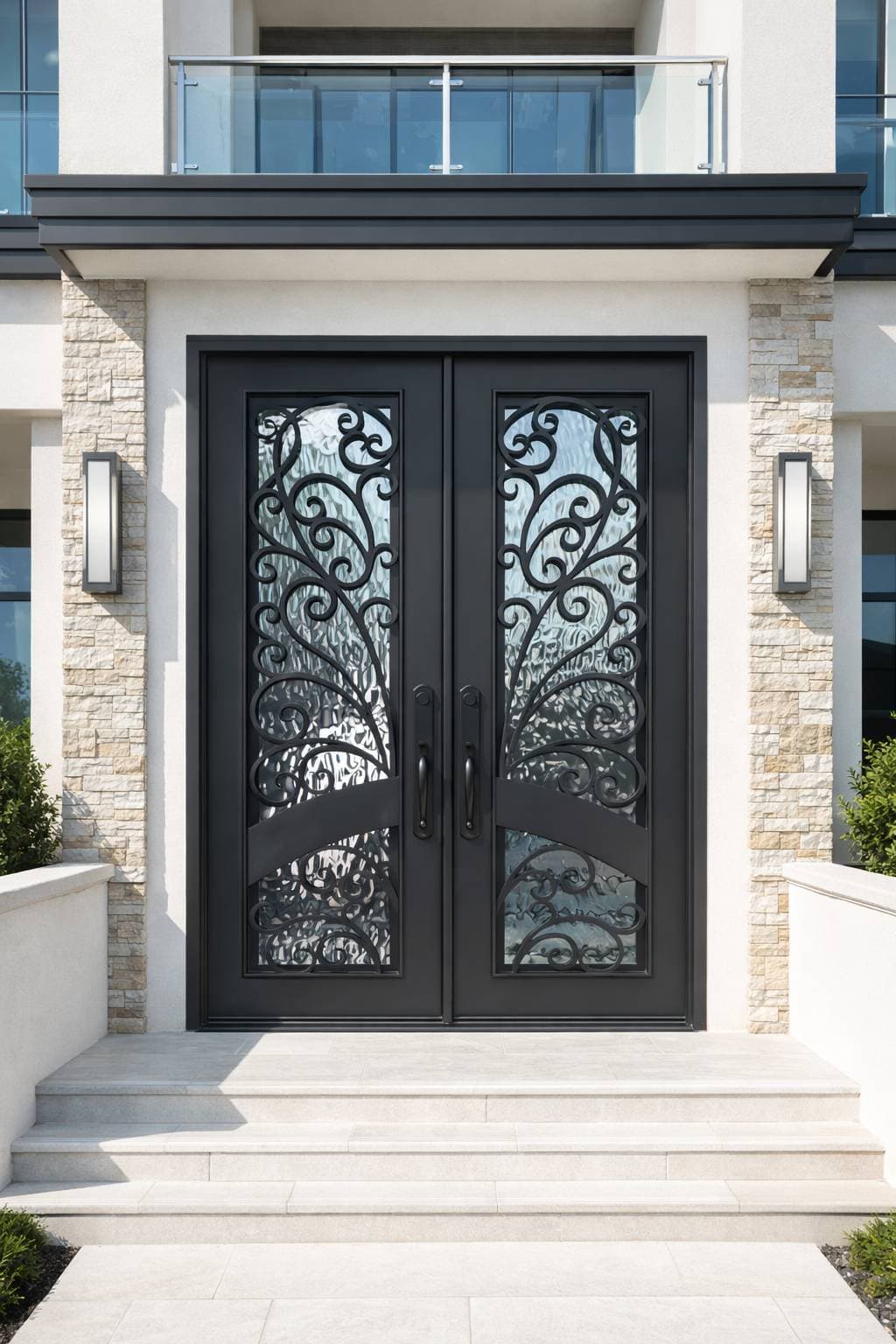 Iron Entry Door with transom- PS7395